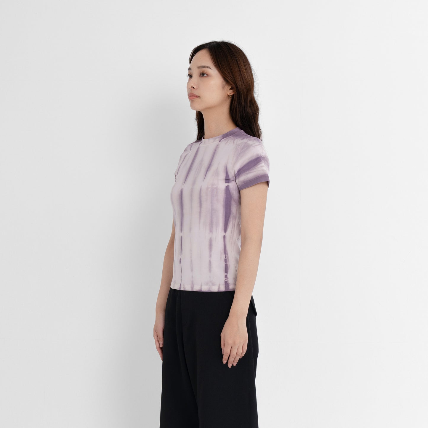 植物染めスーピマコットン クロップTシャツ - パープル