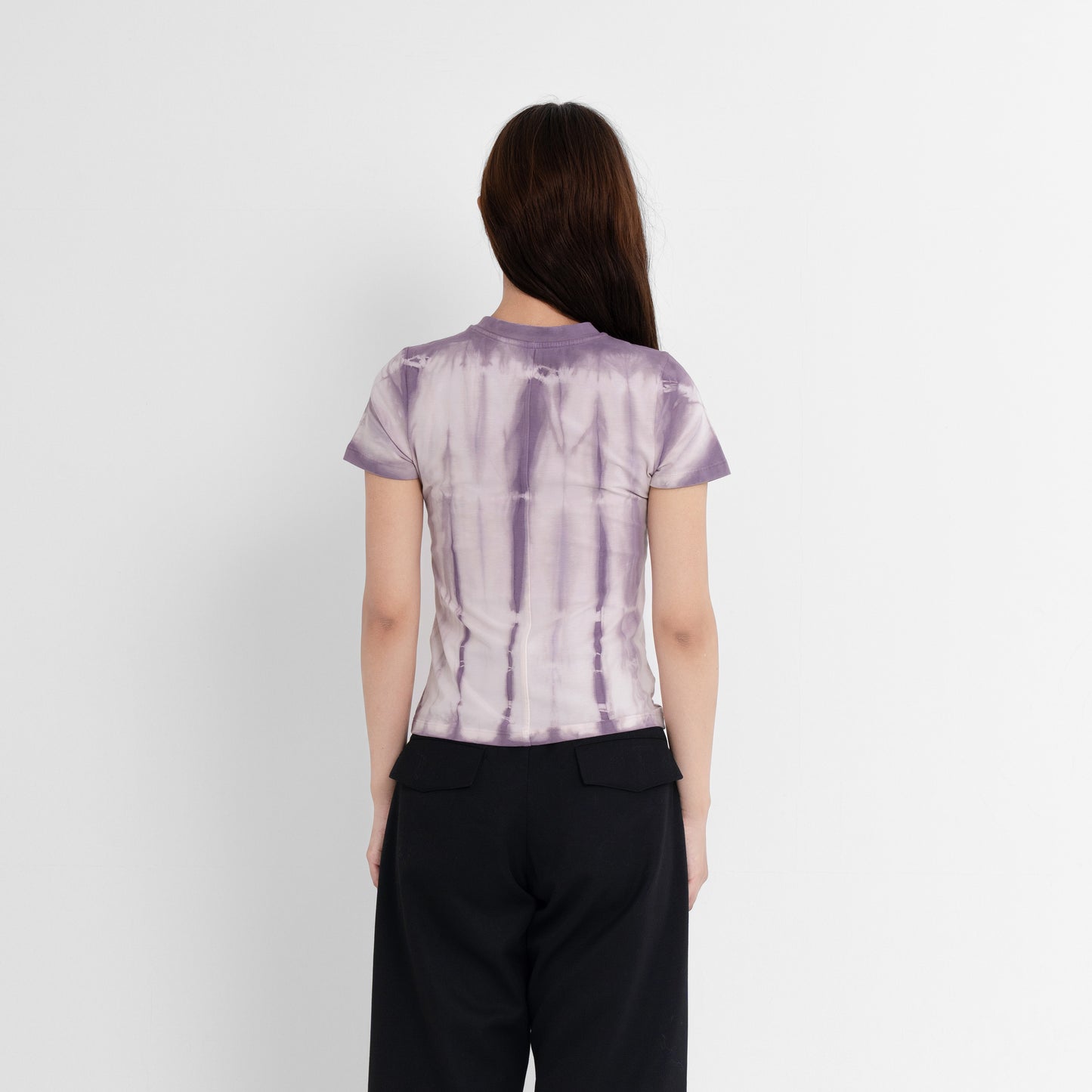 植物染めスーピマコットン クロップTシャツ - パープル