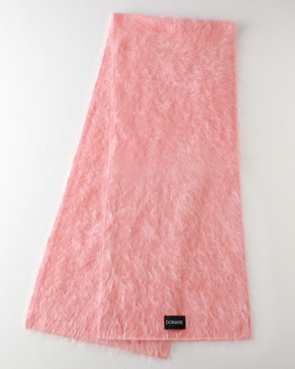 Plant Dye Japanese brushing Cashmere Scarf - Grey