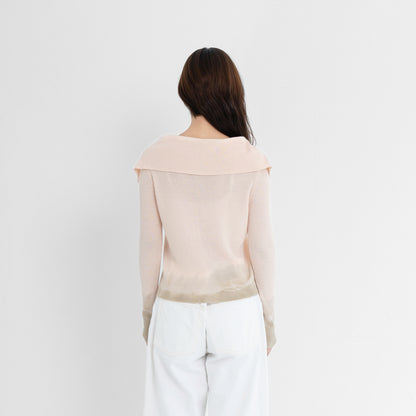 Plant Dye Ultrafine Wool Cardigan - Peach