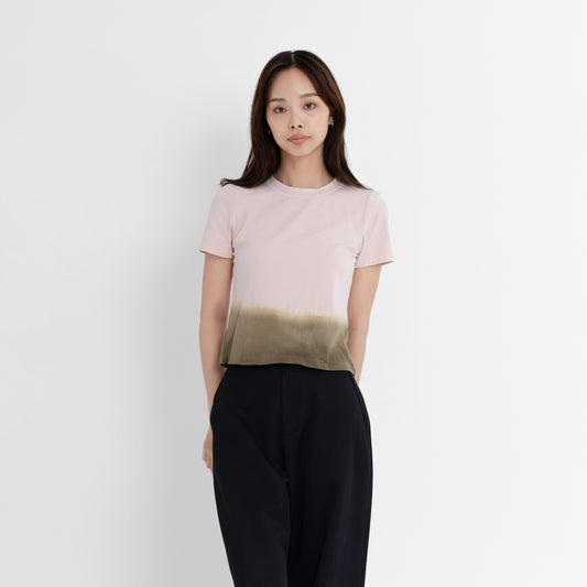 Plant Dye Supima Cotton Crop T-shirt - Pink