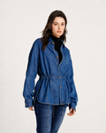Utility Cinch-Waist Denim Shacket