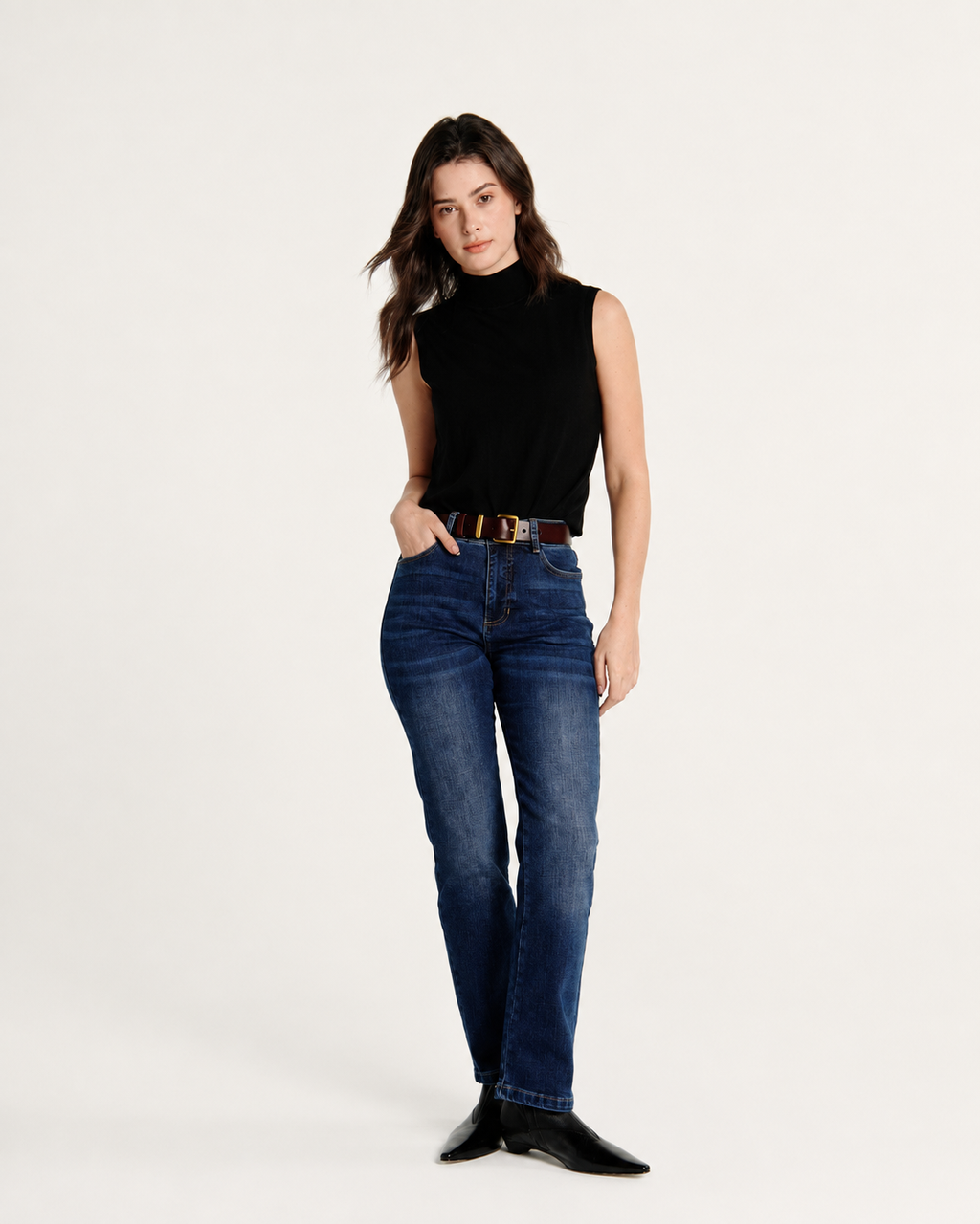 37.5® Thermoregulating Cashmere Sleeveless Turtleneck Black