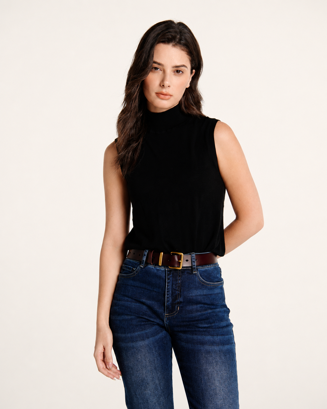 37.5® Thermoregulating Cashmere Sleeveless Turtleneck Black