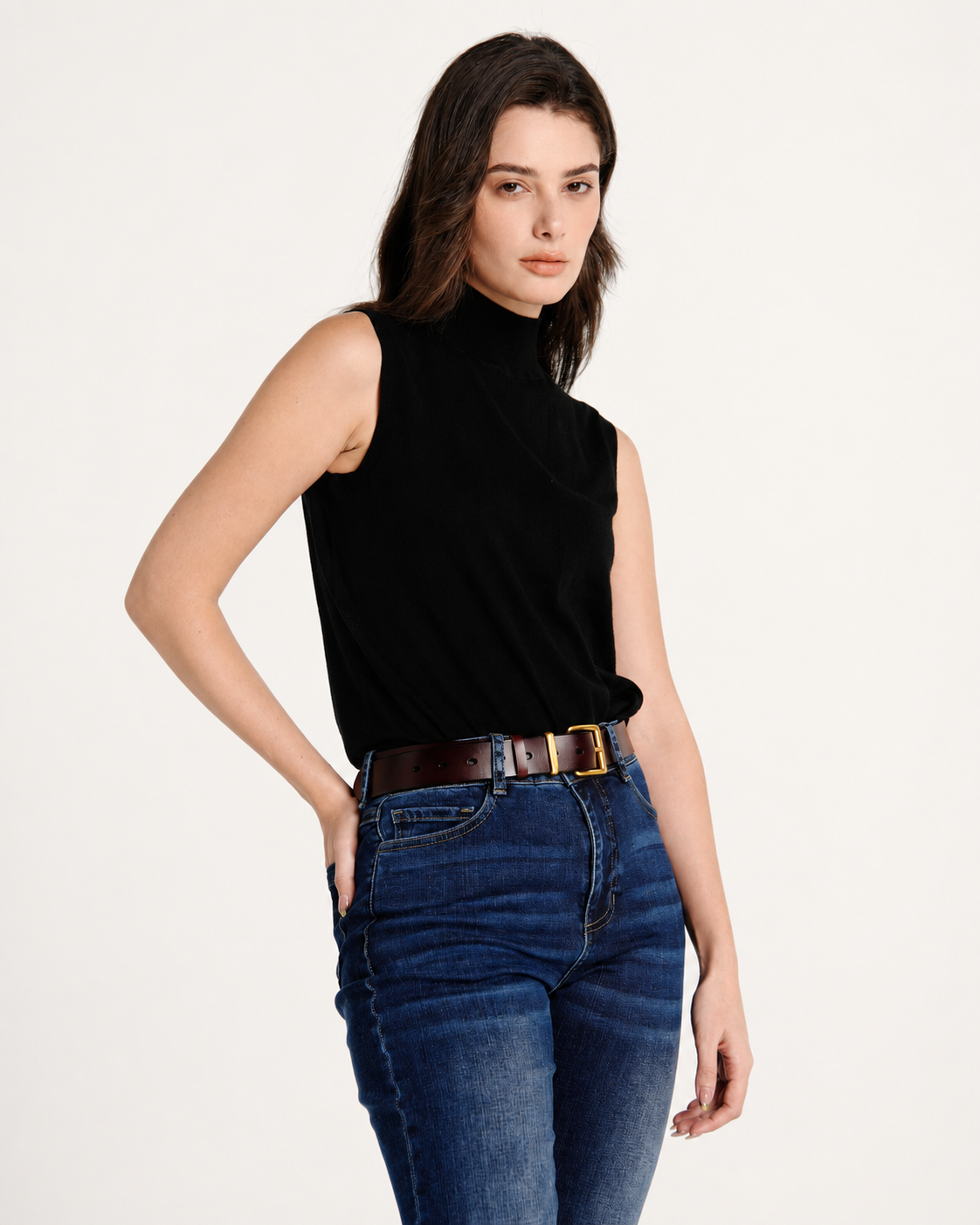37.5® Thermoregulating Cashmere Sleeveless Turtleneck Black