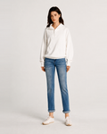 White Wide-Collar Pullover