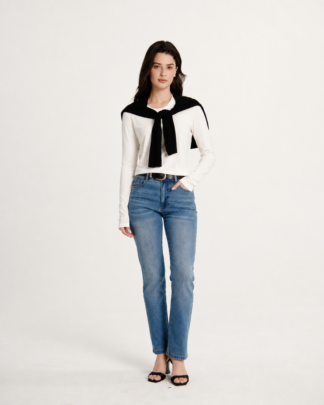 U-crewneck Long-sleeve T-shirt White