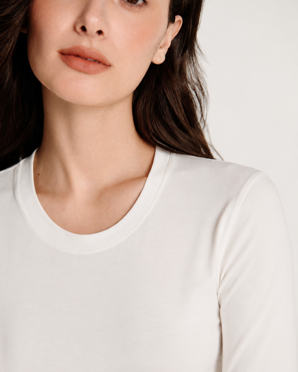 U-crewneck Long-sleeve T-shirt White