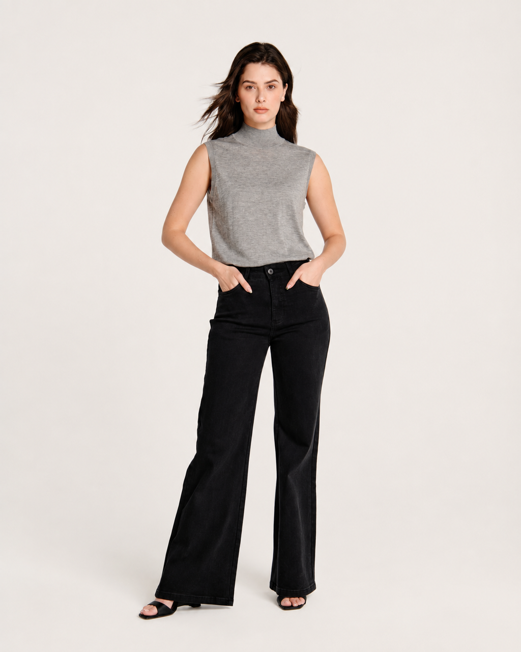 37.5® Thermoregulating Cashmere Sleeveless Turtleneck Grey