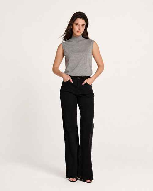 37.5® Thermoregulating Cashmere Sleeveless Turtleneck Grey