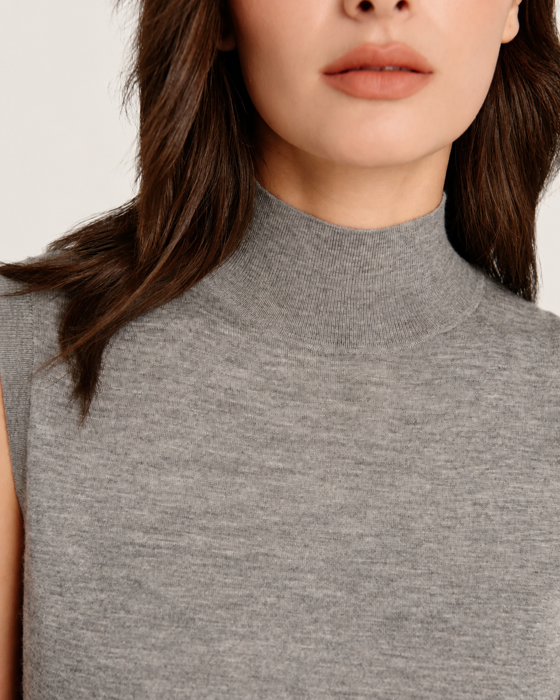37.5® Thermoregulating Cashmere Sleeveless Turtleneck Grey