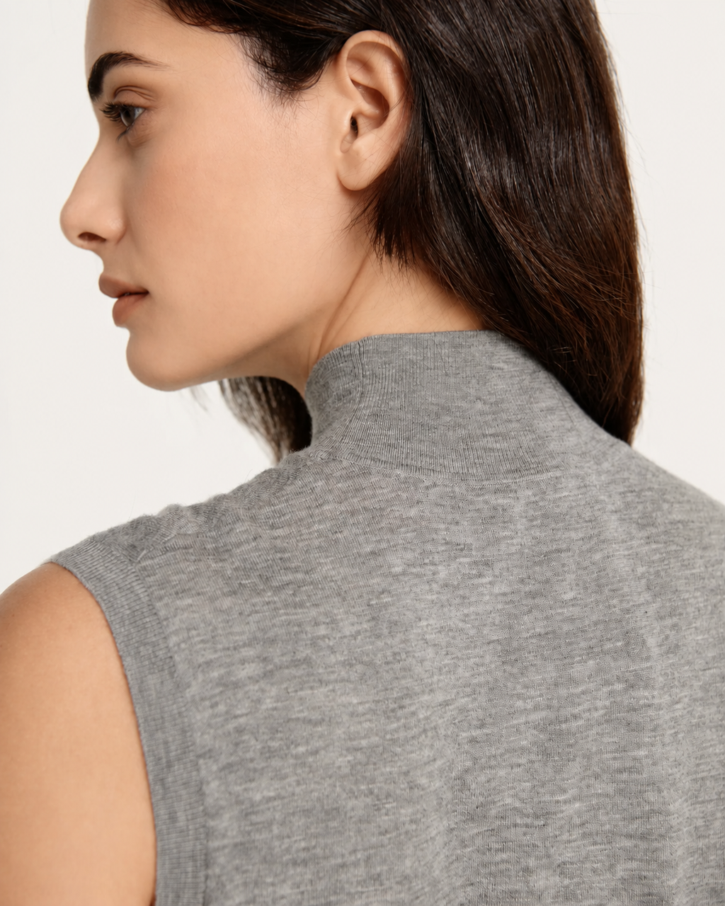 37.5® Thermoregulating Cashmere Sleeveless Turtleneck Grey