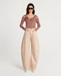 Mineral Dye Cinch-Waist Barrel Jeans