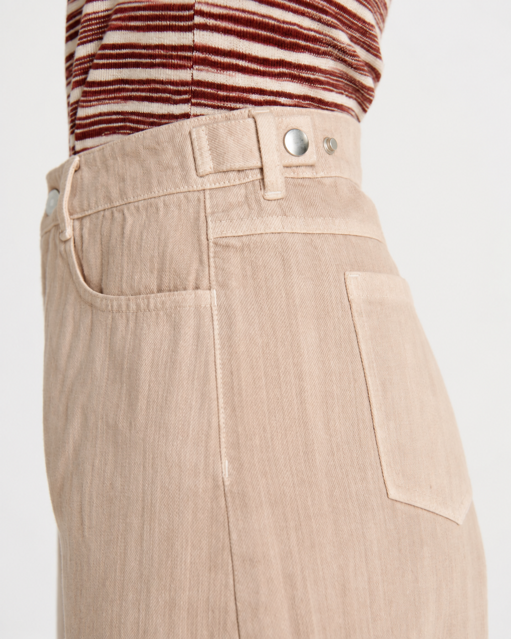 Mineral Dye Cinch-Waist Barrel Jeans
