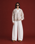 Mineral Dyed Wide Collar Pullover With Straight-Hem Red