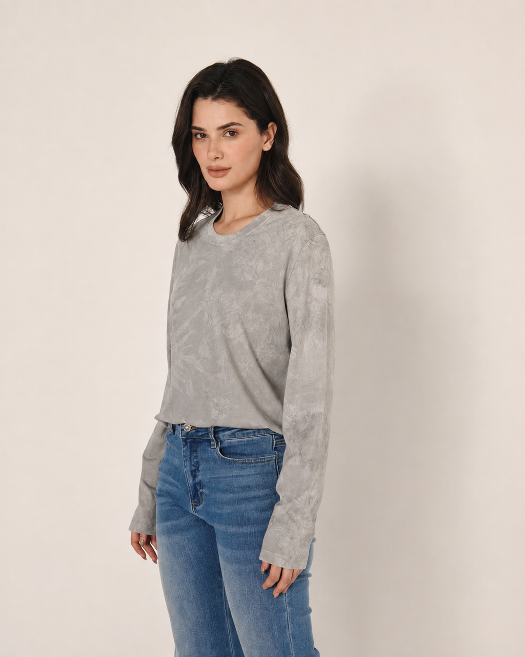 Mineral U-crewneck Long-sleeve T-shirt Grey