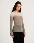 THE DIP-DYED PETAL WOOL TOP GREY