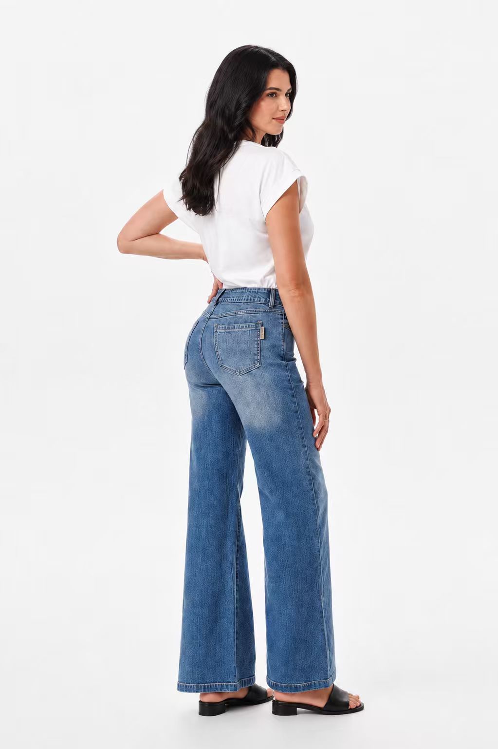 Shaping Wide Leg Jean Blue