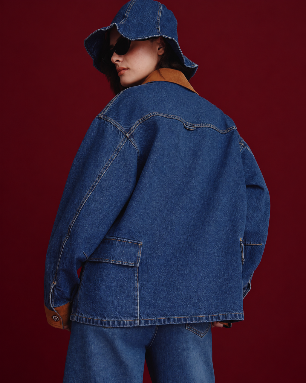 Convertible-Brim Denim Bucket Hat