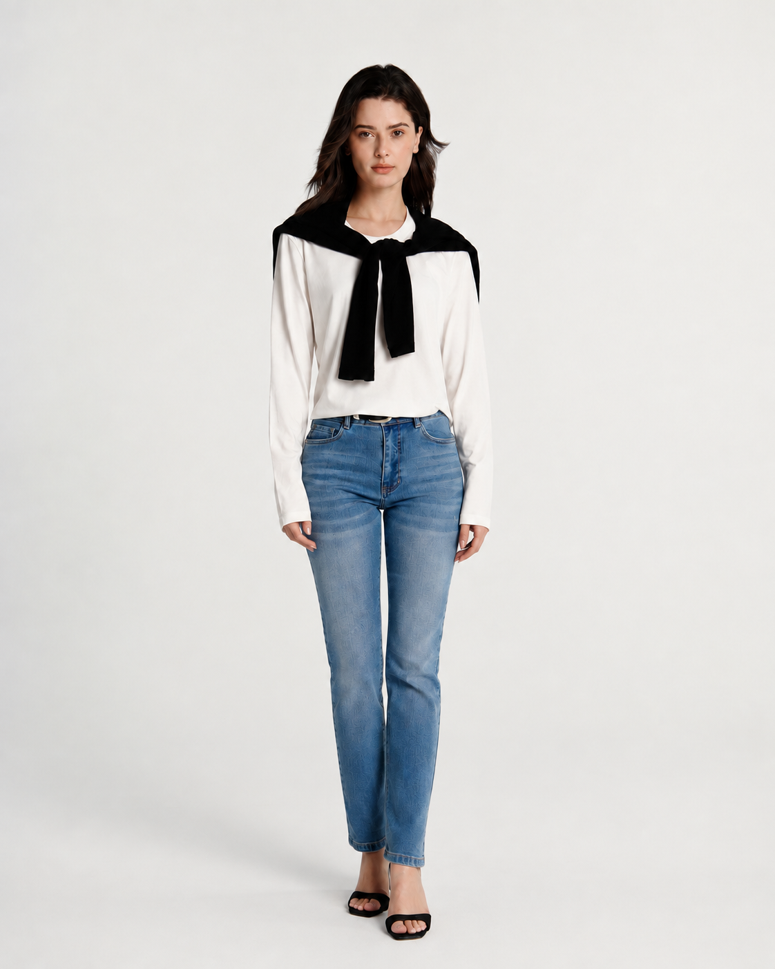 U-crewneck Long-sleeve T-shirt White