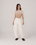 THE DIP-DYED PETAL WOOL TOP Beige