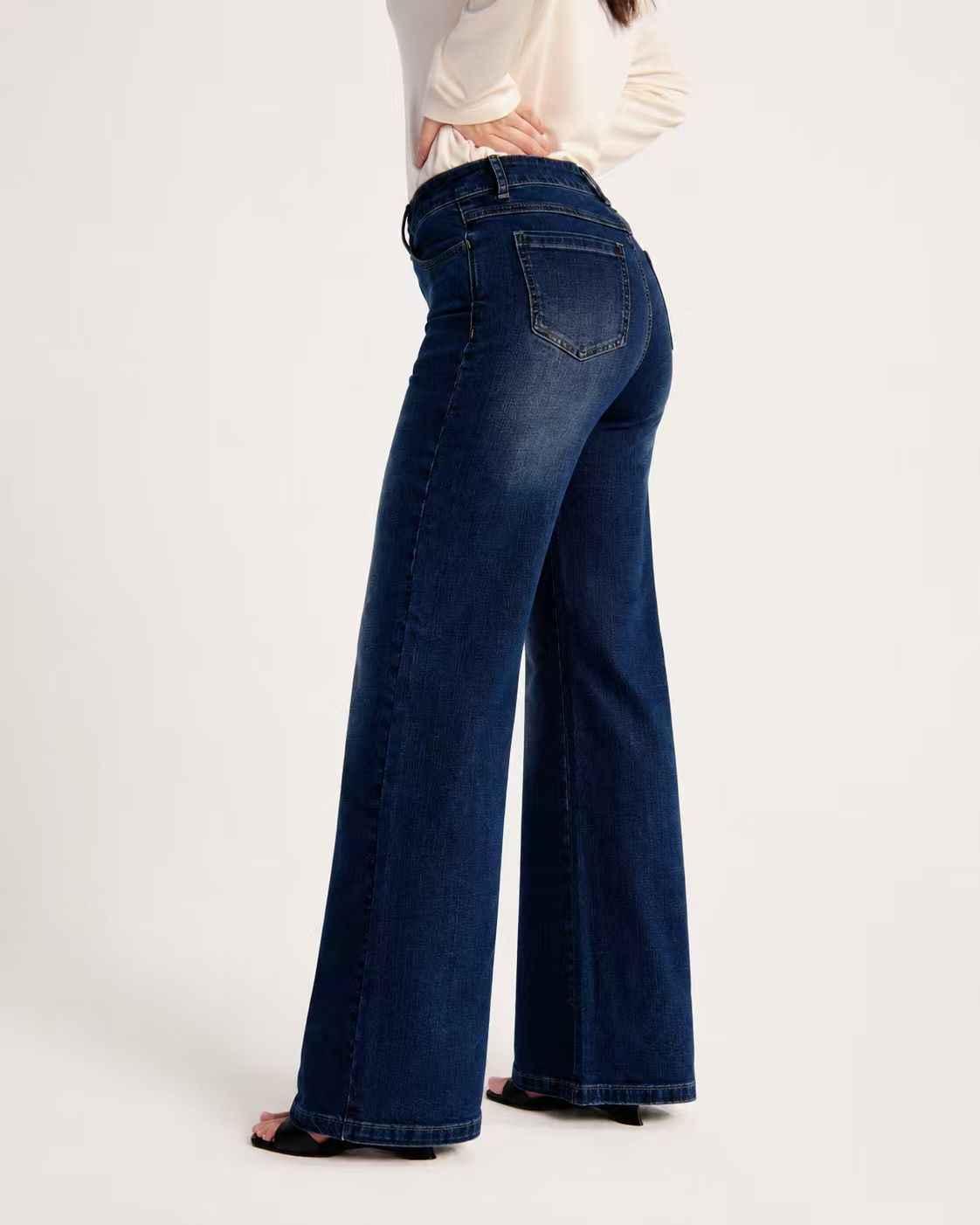 Shaping Wide Leg Jean Navy