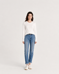 U-crewneck Long-sleeve T-shirt White