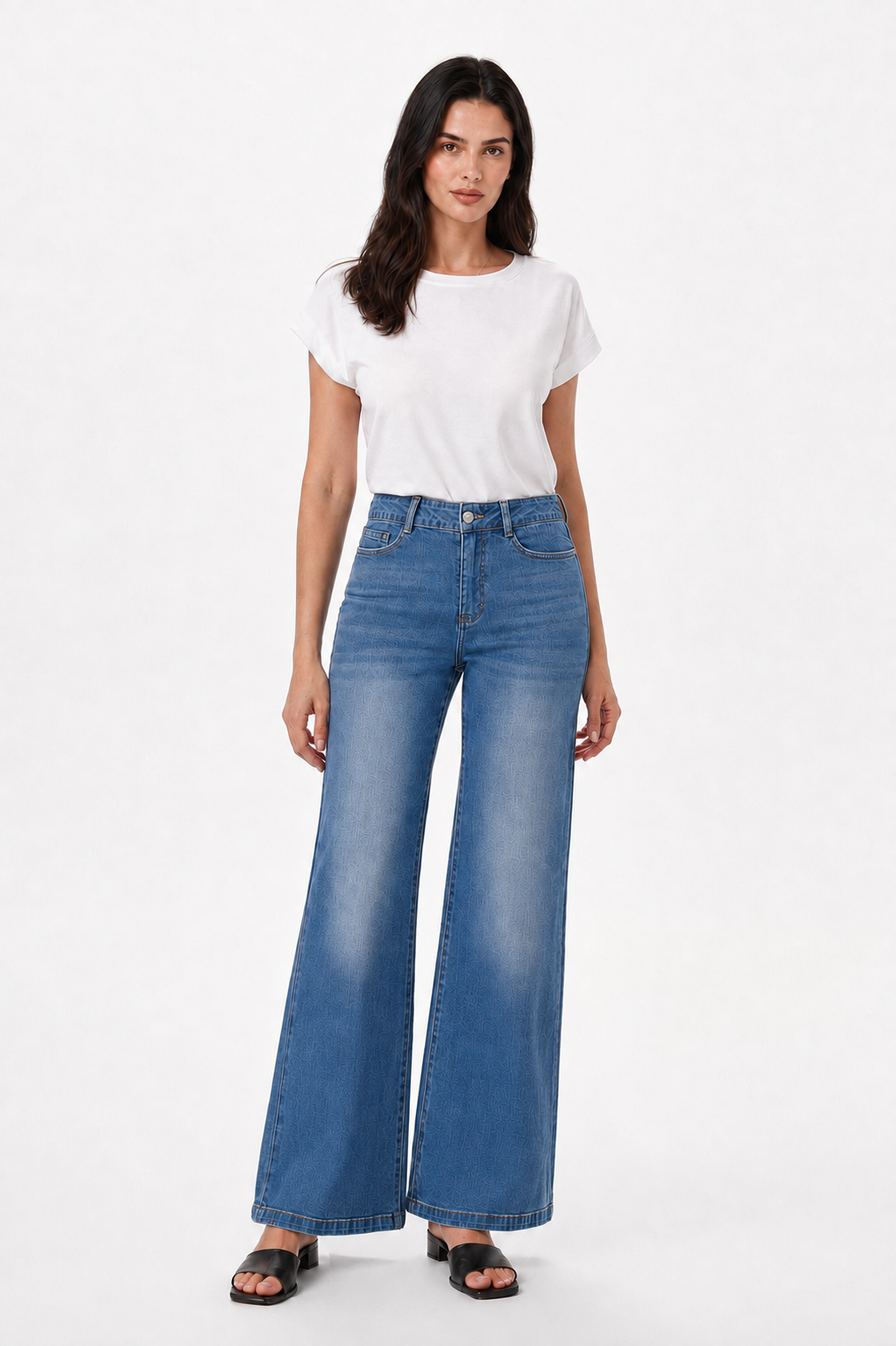 Shaping Wide Leg Jean Blue