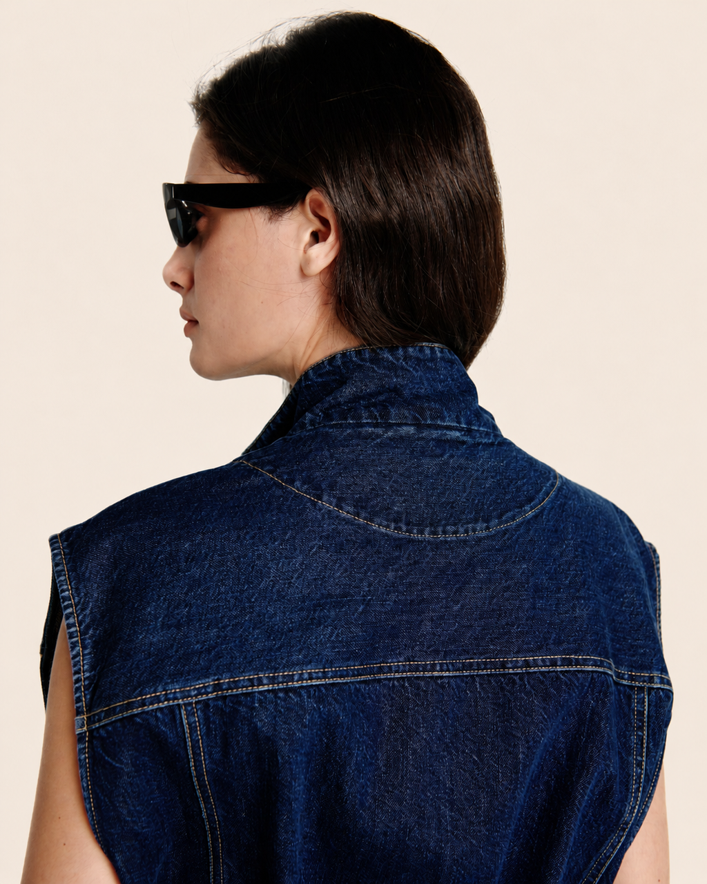 Cinch Waist Denim Gilet