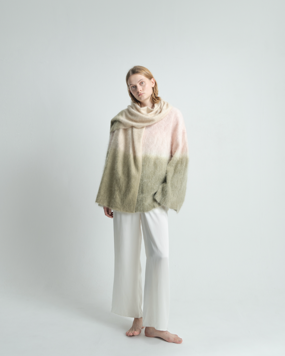 Plant Dye Japanese brushing Cashmere Top