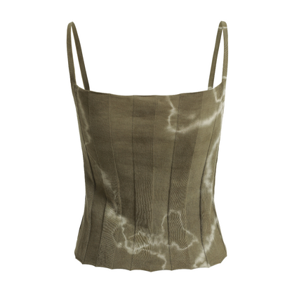 Plant dye Eco-cotton Tank Top - Khaki