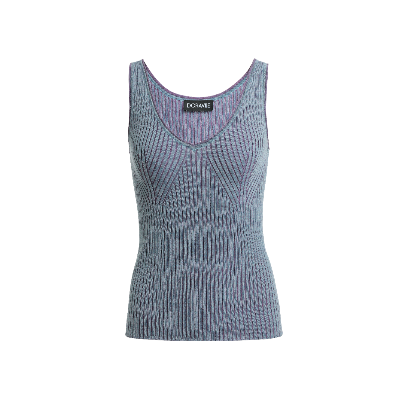 Plant Dye Ultrafine Wool V-neck Vest - Purple