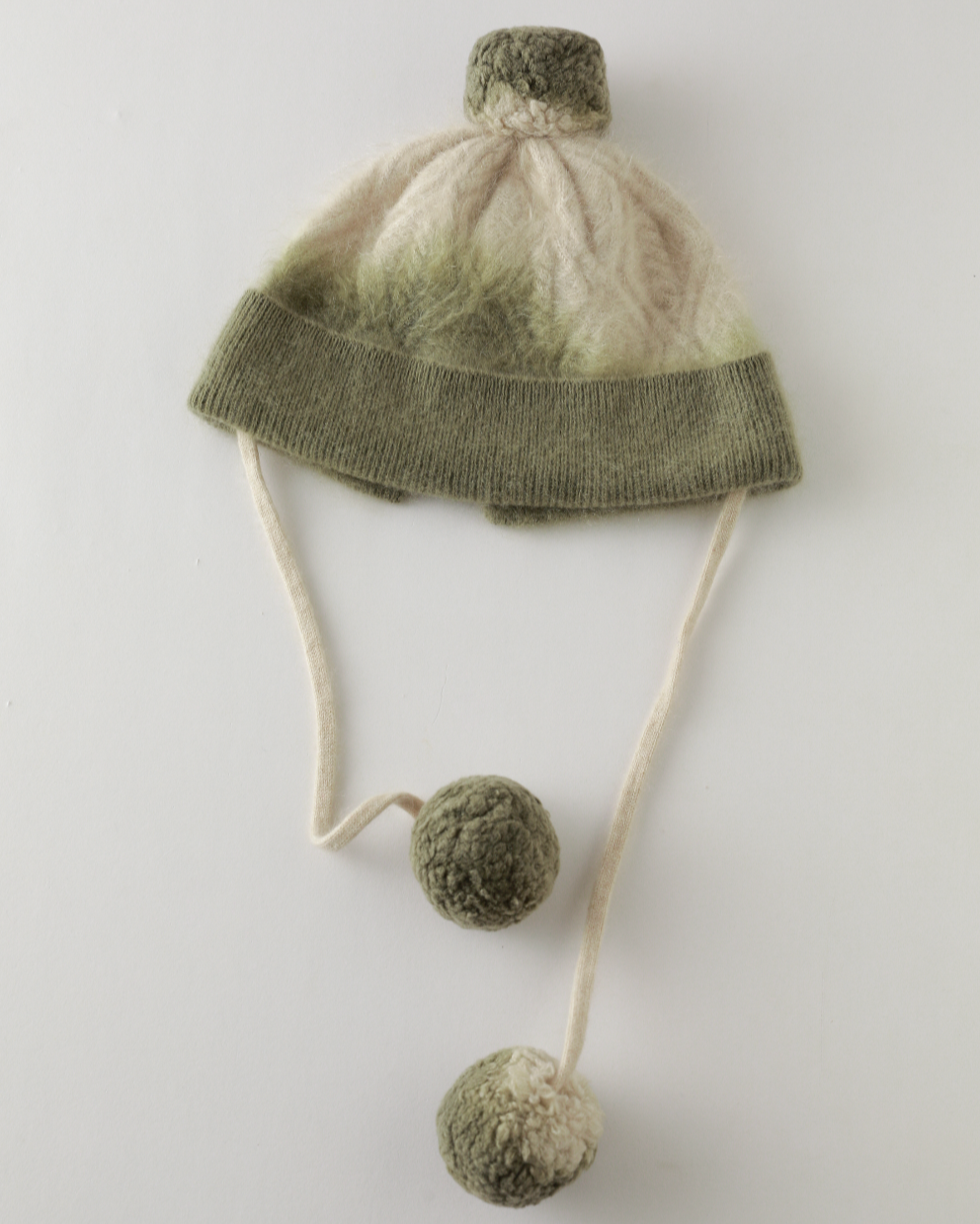 Plant Dye Japanese brushing Cashmere Hat - Green