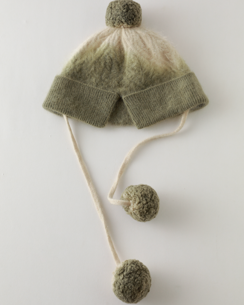 Plant Dye Japanese brushing Cashmere Hat - Green