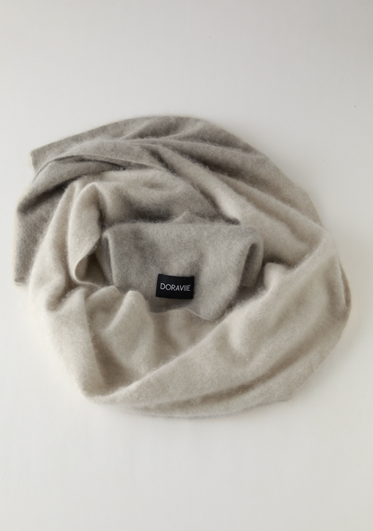 Plant Dye Japanese brushing Cashmere Scarf - Grey