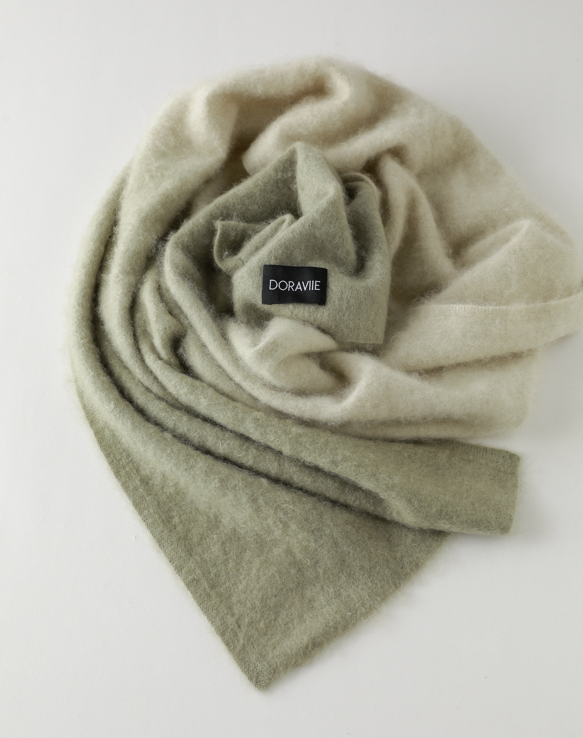 Plant Dye Japanese brushing Cashmere Scarf - Green