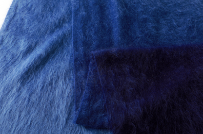 Plant Dye Japanese brushing Cashmere Scarf - Indigo