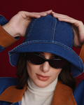 Convertible-Brim Denim Bucket Hat