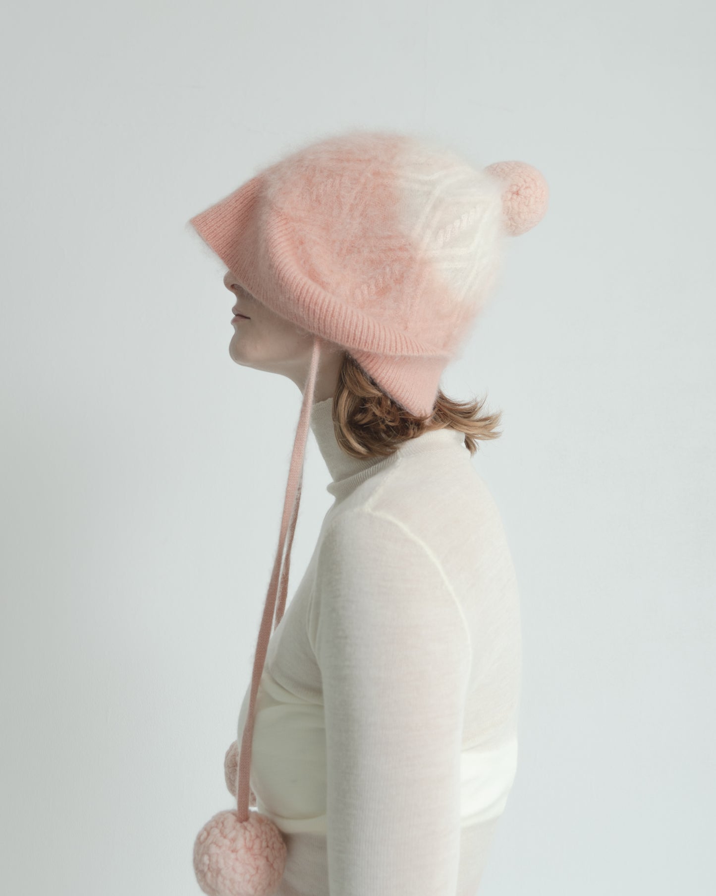 Plant Dye Japanese brushing Cashmere Hat - Pink