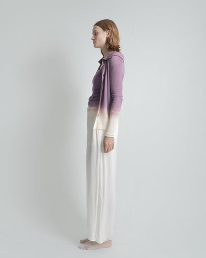 Plant Dye Ultrafine Wool Cardigan - Purple