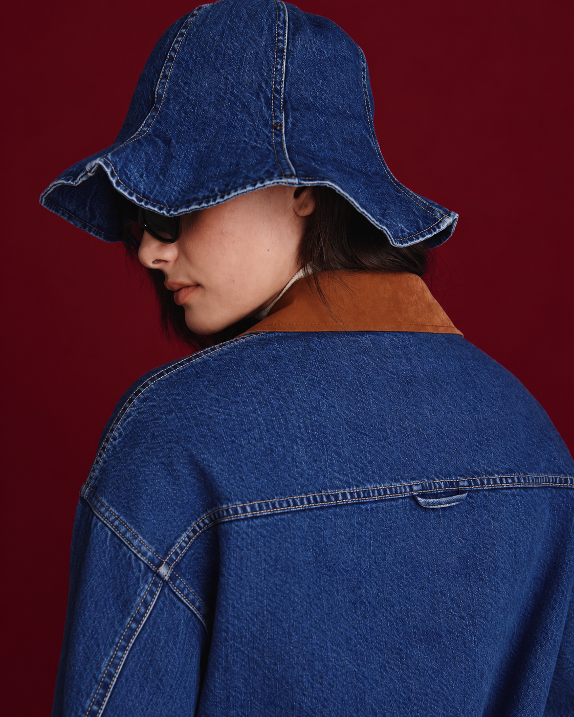 Convertible-Brim Denim Bucket Hat