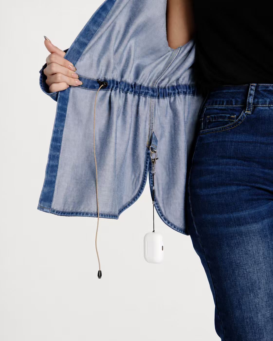 Utility Cinch-Waist Denim Shacket