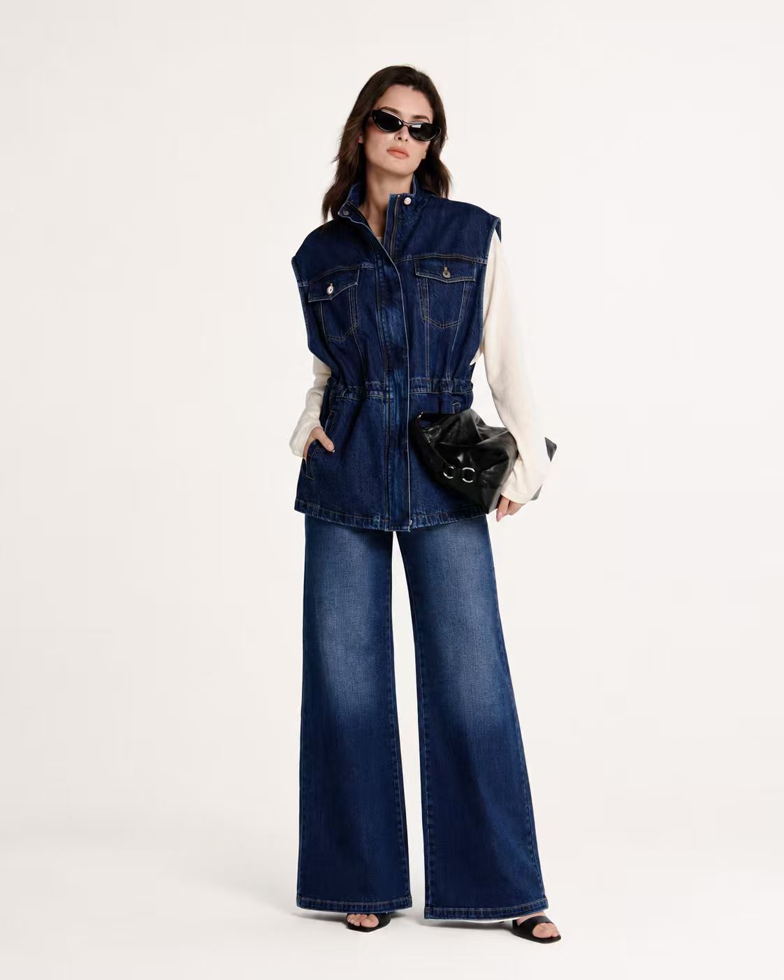Shaping Wide Leg Jean Navy